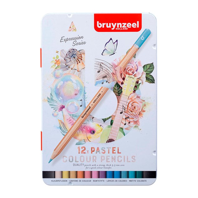 Bruynzeel colour pencils pastel - 12 stk. - Fast Lavpris 